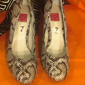 Faux Snake Skin Pumps by Oscar de la Renta